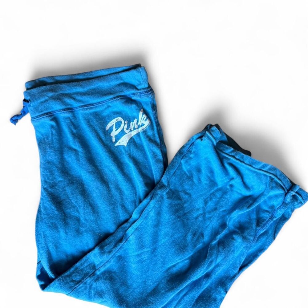 Victoria's Secret PINK Vintage Y2K Women's Blue Sporty Joggers w/ Dog - EUC